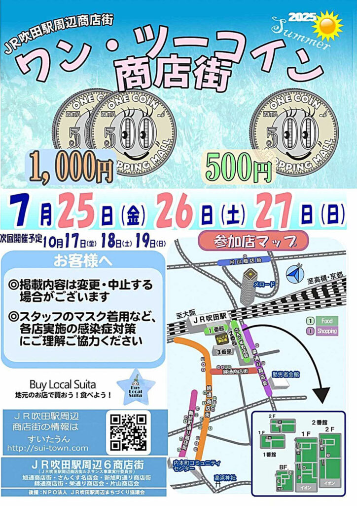 吹田市駅前商店街_ワンツーコイン商店街