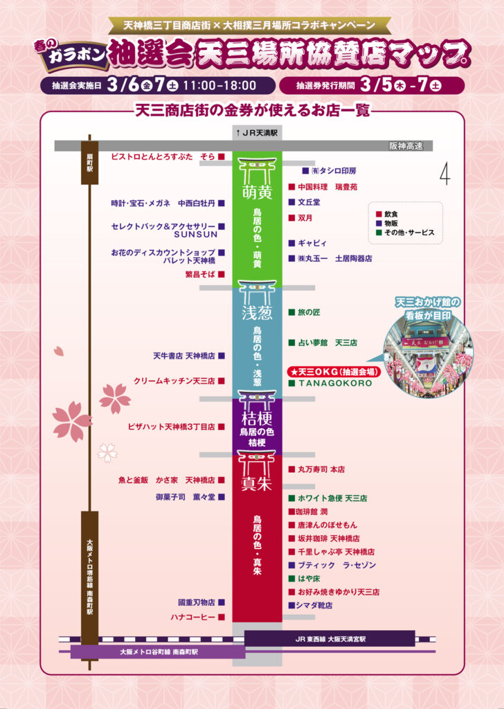 天神橋三丁目商店街_春のガラポン抽選会天三場所
